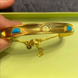 Gold Bracelet with Turquoise Accents